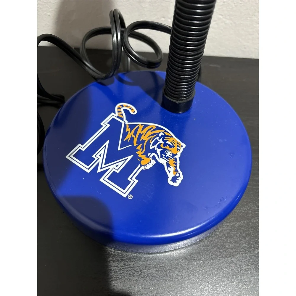 Vintage University Of Memphis Tigers Football Blue Adjustable Desk Table Lamp